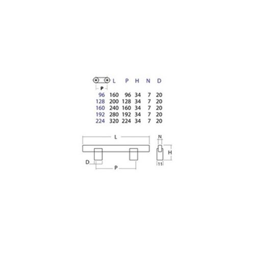 มือจับอลูมิเนียม ชุบอโนไดส์ 1AL05-6 - Image 2