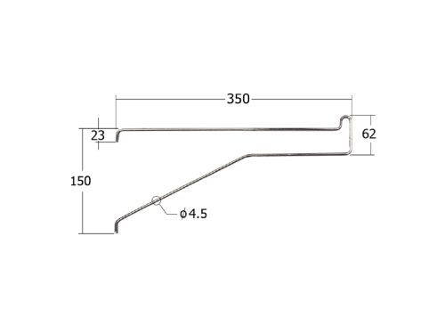 504.004.350 ชุดแขวนกางเกง 5 เส้น ยาว 36 ซม. แบบฉาก - Image 2