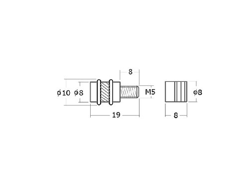 ปุ่มรับชั้น มีโอริง สีนิเกิ้ล M5 - Image 2