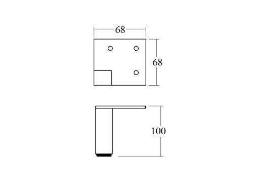 ขาตู้ 1" สูง 10 cm. สีโครเมียม - Image 2