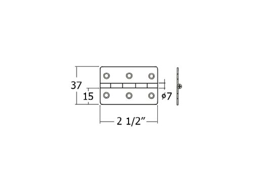 บานพับ 2 1/2" หนา 1.6 มม. สีดำ-เหลือง - Image 2