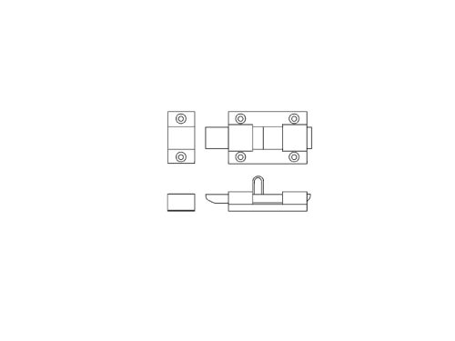 กลอนห้องน้ำ สเตนเลส 2.5" 3" - Image 2