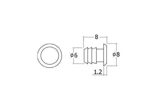 จุกยางกันกระแทกหน้าบาน 6x8 mm. สีขาวใส - Image 2