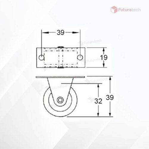 No.CF1.5R-BL ล้อวิ่งทางเดียว 1.5" สีดำ - Image 2