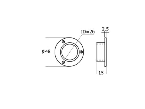 หุรับราวกลม 1" อลูมิเนียม - Image 2