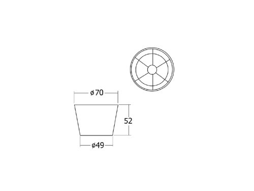 ขาตู้พลาสติกเหลี่ยม สูง 52 mm. สีบรอนด์ - Image 2