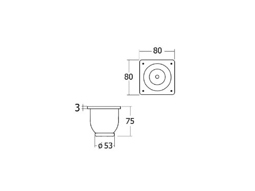 ขาตู้พลาสติกทรงโอ่ง สูง 75 mm. สีโครเมียม - Image 2