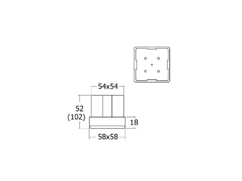 ขาตู้พลาสติก 2"x2" สีบรอนด์ - Image 2