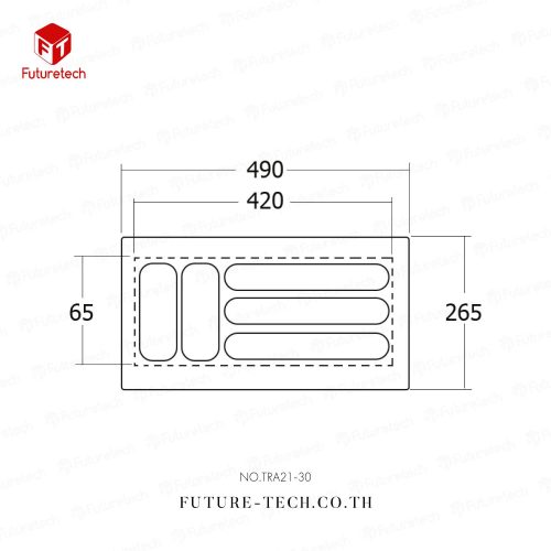 ถาดใส่ช้อนส้อม พลาสติก 30cm. - Image 2