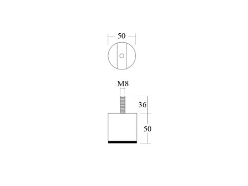 ขาตู้ มีเกลียว สูง 5 cm. สีโครเมียม - Image 2