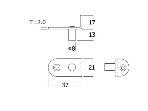 แอลเดือย 21x37x2 mm. สีรุ้ง - Image 2