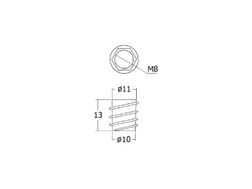ตัวหนอนฝังไม้ M8 สีรุ้ง - Image 2