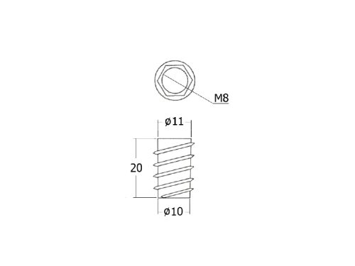 ตัวหนอนฝังไม้ M8 สีรุ้ง - Image 2