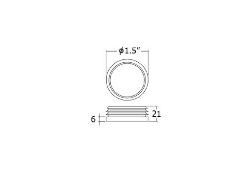 ฝาปิดท่อกลม 1-1/2" สีดำ - Image 2