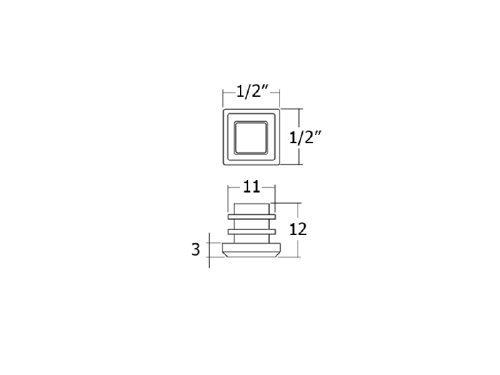 ฝาปิดท่อเหลี่ยม 1/2" สีดำ - Image 2
