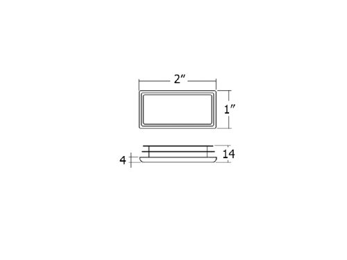 ฝาปิดท่อเหลี่ยม 1"x2" สีดำ - Image 2
