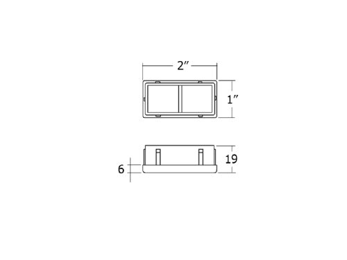 ฝาปิดท่อเหลี่ยม 1"x2" สีดำ - Image 2