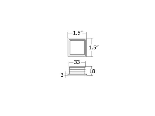 ฝาปิดท่อเหลี่ยม 1/2" สีดำ - Image 2