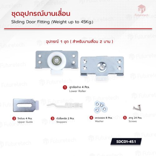 ชุดอุปกรณ์บานเลื่อน 45กก. - Image 2