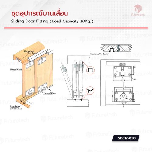 ชุดอุปกรณ์บานเลื่อน SDC17 - Image 3