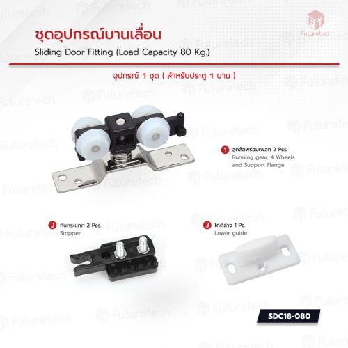 ชุดอุปกรณ์บานเลื่อน SDC18 - Image 2