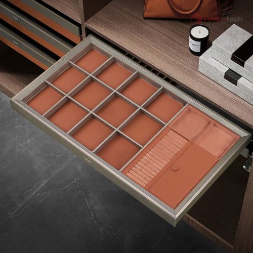 ถาดเก็บเครื่องประดับ Soft Close สีแชมเปญโกลด์