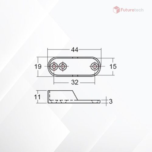 หูรับราว 32 mm. ชุบนิเกิ้ล - Image 2
