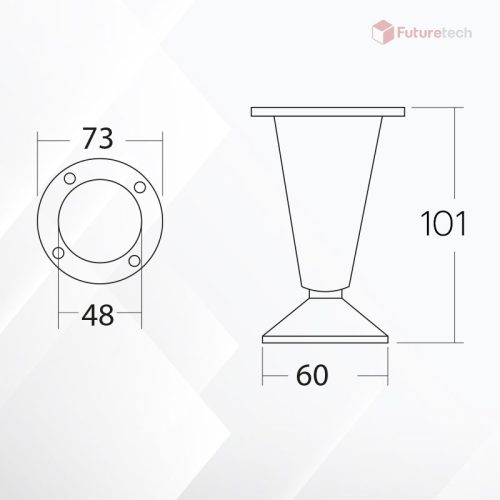 ขาตู้ สูง 10 cm. สีโครเมียม - Image 2