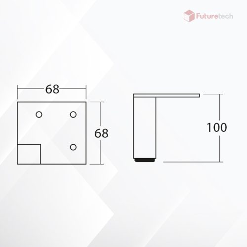 ขาตู้ แป๊ป1" สูง 10 cm. สีโครเมียม - Image 2