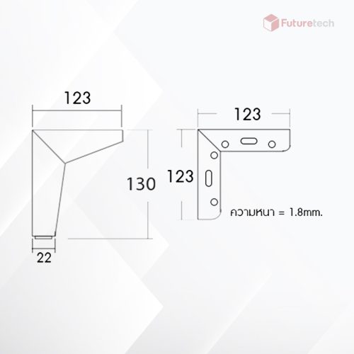 ขาตู้ สูง 12 cm. สีทอง - Image 2